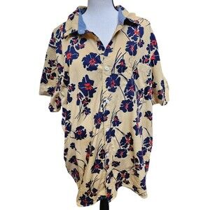 Hurley Size 2X Casual Button Front Short Sleeve Shirt